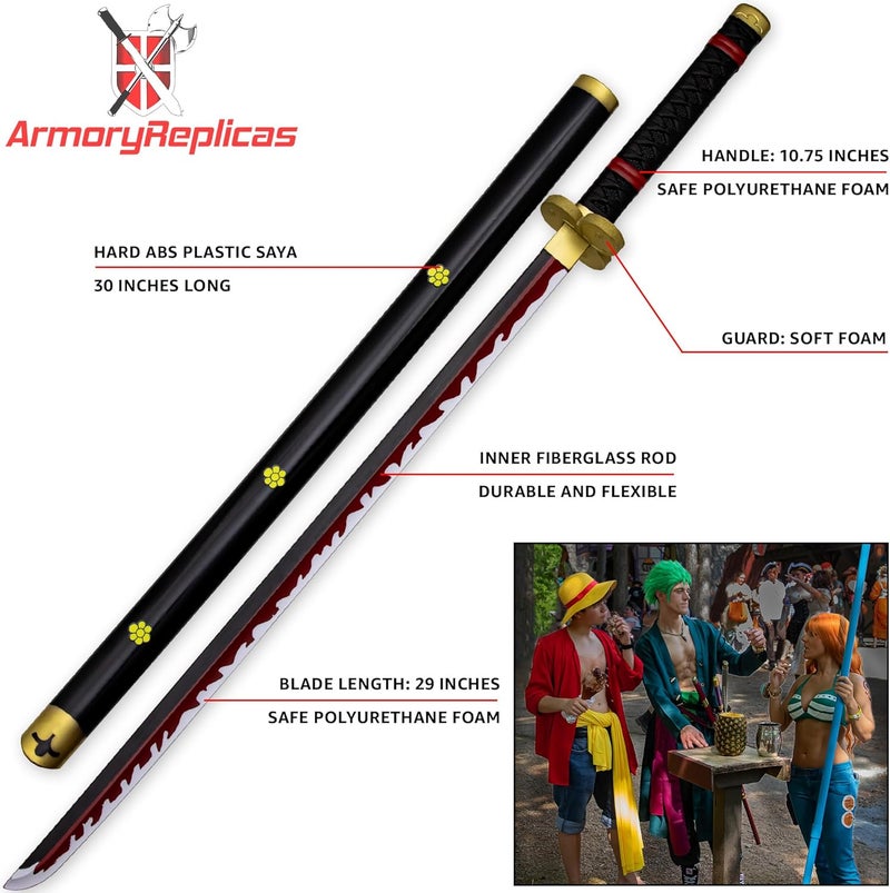 Armory Replicas - Polyurethane Foam Zoro Pirate Anime Wado Ichimonji Replica Katana - Cosplay Cosplay LARP Prop Foam Sword - Image 5